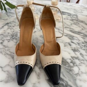 MaxMara Cream and Black Heels